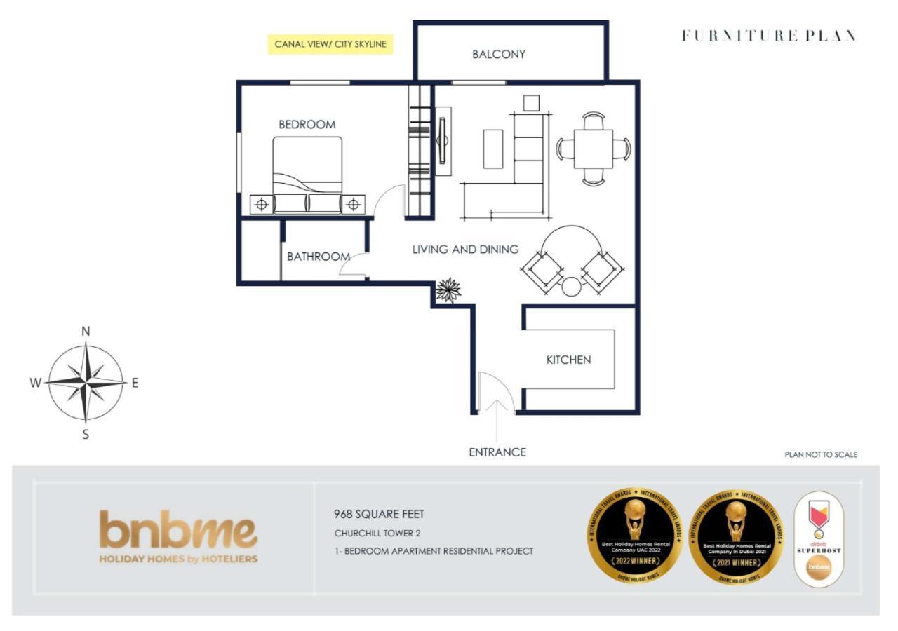 Bnbme - Churchill Tower Apartment Dubai Bagian luar foto
